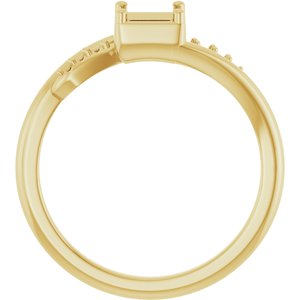 18K Yellow Gold 4x4 mm Square Ring Mounting – image 4