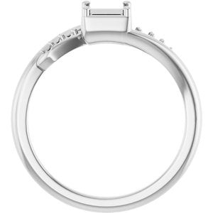 10K White Gold 4x4 mm Square Ring Mounting – image 4