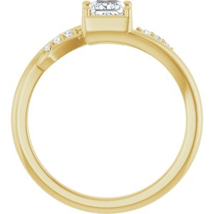 10K Yellow Gold 4x4 mm Square Ring Mounting – image 3