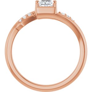 14K Rose Gold 4x4 mm Square Ring Mounting – image 3