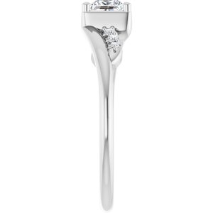 Continuum Sterling Silver 4x4 mm Square Ring Mounting – image 7