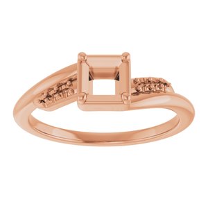 10K Rose Gold 4x4 mm Square Ring Mounting – image 6