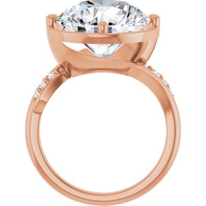 10K Rose Gold 13 mm Round Ring Mounting – image 3
