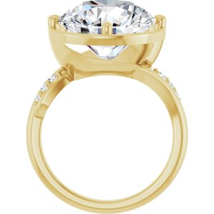 18K Yellow Gold 13 mm Round Ring Mounting – image 3