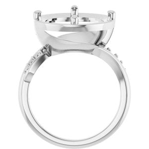 18K White Gold 13 mm Round Ring Mounting – image 4