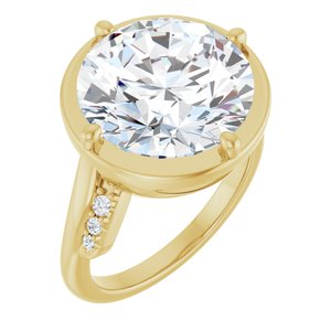 10K Yellow Gold 13 mm Round Ring Mounting