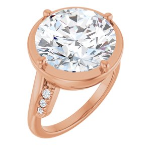 10K Rose Gold 13 mm Round Ring Mounting