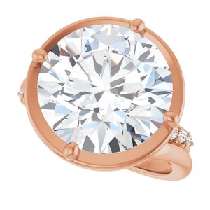 14K Rose Gold 13 mm Round Ring Mounting – image 8