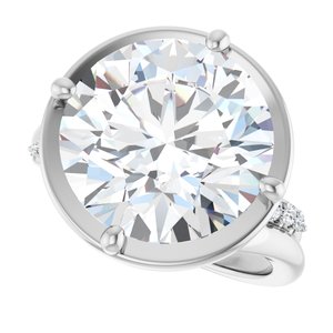 10K White Gold 13 mm Round Ring Mounting – image 8