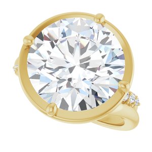 18K Yellow Gold 13 mm Round Ring Mounting – image 8