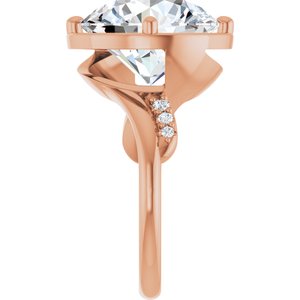 10K Rose Gold 13 mm Round Ring Mounting – image 7