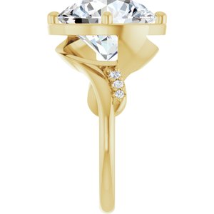10K Yellow Gold 13 mm Round Ring Mounting – image 7