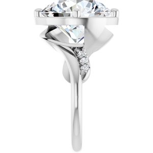 18K White Gold 13 mm Round Ring Mounting – image 7