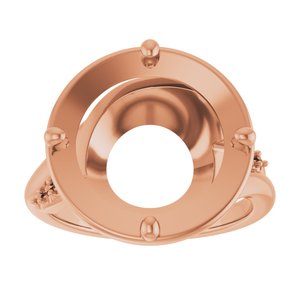 10K Rose Gold 13 mm Round Ring Mounting – image 6