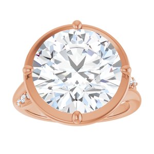 14K Rose Gold 13 mm Round Ring Mounting – image 5