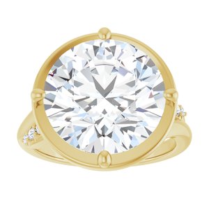 18K Yellow Gold 13 mm Round Ring Mounting – image 5