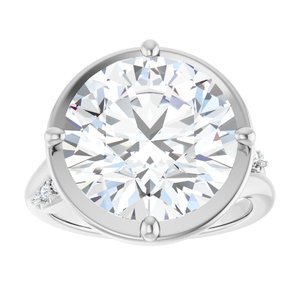 10K White Gold 13 mm Round Ring Mounting – image 5