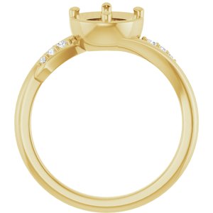 14K Yellow Gold 6.5 mm Round .05 CTW Lab-Grown Diamond Semi-Set Ring – image 2