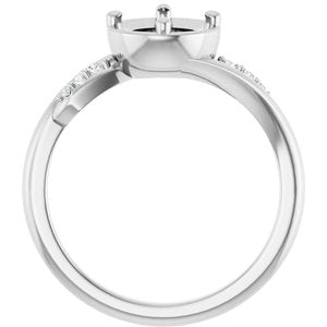 Platinum 6.5 mm Round 1/5 CTW Natural Diamond Semi-Set Ring – image 2