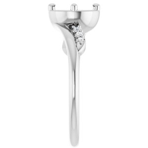 14K White Gold 6.5 mm Round .05 CTW Lab-Grown Diamond Semi-Set Ring – image 4