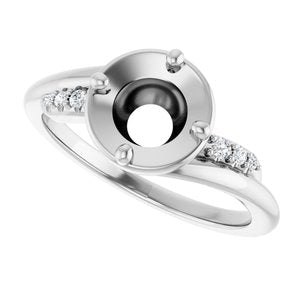 Sterling Silver 6.5 mm Round .05 CTW Lab-Grown Diamond Semi-Set Ring – image 5