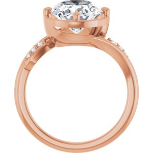 10K Rose Gold 11x9 mm Oval Ring Mounting – image 3