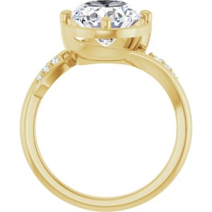 18K Yellow Gold 11x9 mm Oval Ring Mounting – image 3