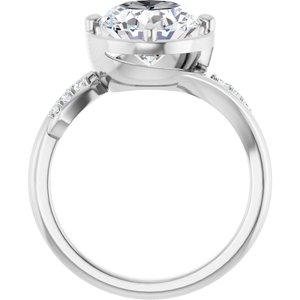 14K X1 White Gold 11x9 mm Oval Ring Mounting – image 3