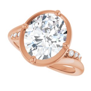 18K Rose Gold 11x9 mm Oval Ring Mounting – image 8
