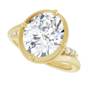 14K Yellow Gold 11x9 mm Oval Ring Mounting – image 8