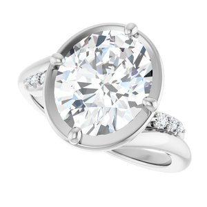 14K X1 White Gold 11x9 mm Oval Ring Mounting – image 8