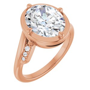 14K Rose Gold 11x9 mm Oval Ring Mounting