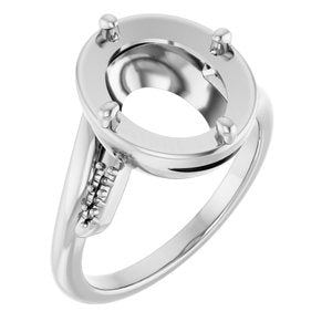 Continuum Sterling Silver 11x9 mm Oval Ring Mounting – image 2