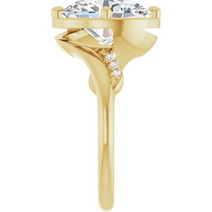 18K Yellow Gold 11x9 mm Oval Ring Mounting – image 7