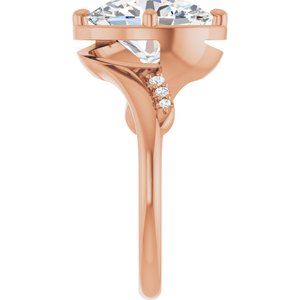 14K Rose Gold 11x9 mm Oval Ring Mounting – image 7