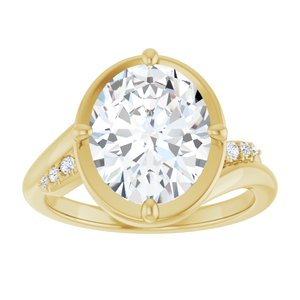 18K Yellow Gold 11x9 mm Oval Ring Mounting – image 5