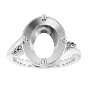 Continuum Sterling Silver 11x9 mm Oval Ring Mounting – image 6