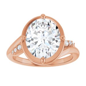 10K Rose Gold 11x9 mm Oval Ring Mounting – image 5