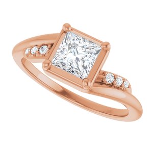 10K Rose Gold 5x5 mm Square Ring Mounting – image 8