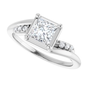 Sterling Silver 5x5 mm Square Ring Mounting – image 8