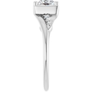14K White Gold 5x5 mm Square Ring Mounting – image 7