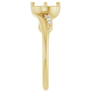 14K Yellow Gold 6 mm Round 1/5 CTW Natural Diamond Semi-Set Ring – image 4