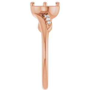14K Rose Gold 6 mm Round .05 CTW Lab-Grown Diamond Semi-Set Ring – image 4