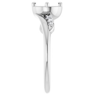 Sterling Silver 6 mm Round .05 CTW Lab-Grown Diamond Semi-Set Ring – image 4