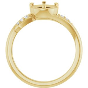 14K Yellow Gold 6 mm Round .05 CTW Lab-Grown Diamond Semi-Set Ring – image 2