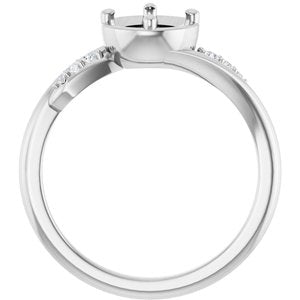 Platinum 6 mm Round .05 CTW Lab-Grown Diamond Semi-Set Ring – image 2