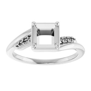 Sterling Silver 5x5 mm Square Ring Mounting – image 6