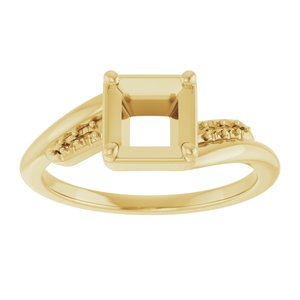 14K Yellow Gold 5x5 mm Square Ring Mounting – image 6