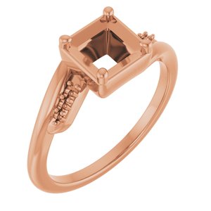 10K Rose Gold 5x5 mm Square Ring Mounting – image 2