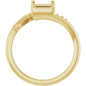 14K Yellow Gold 5x5 mm Square Ring Mounting – image 4